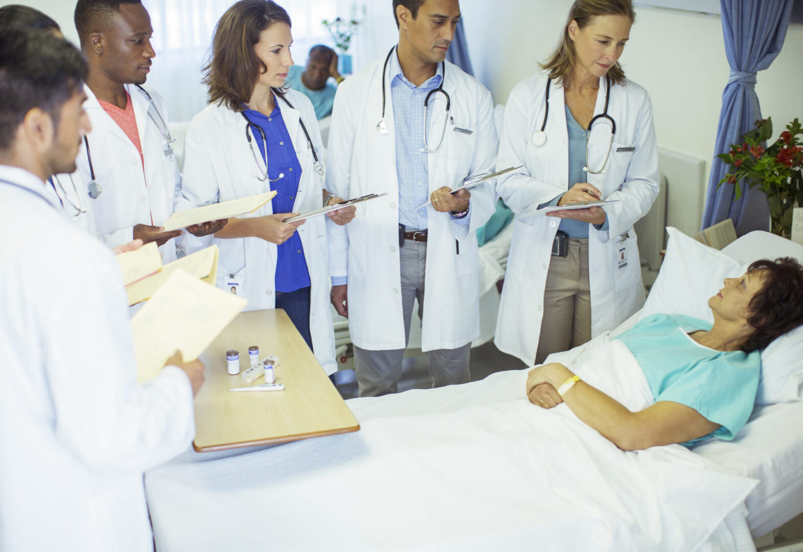 Medical team discussing patient care