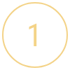 Gold number one on black background