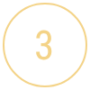 Golden number three, black background